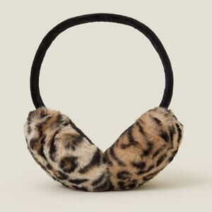 Hat Attack NWT Leopard Black Faux Fur Cozy Luxe Winter Earmuffs One Size
